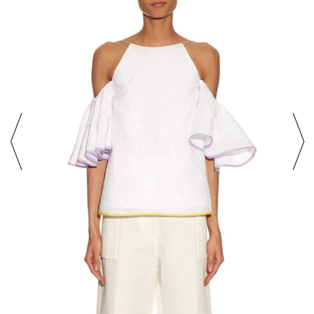 $432 Anna October frill cotton top